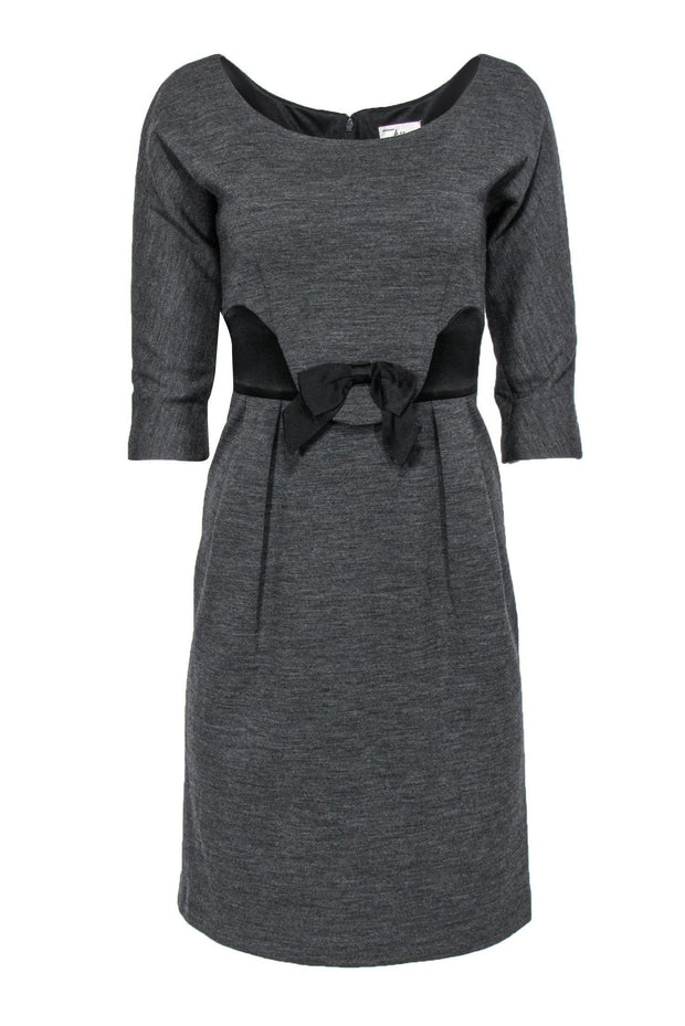 Current Boutique-Milly - Dark Grey Cocktail Dress w/ Bow Sz S