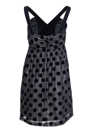 Current Boutique-Milly - Gray, Silver & Black Polka Dot Babydoll Dress Sz 6