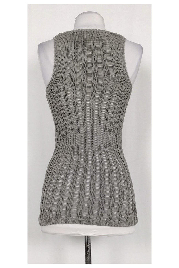 Current Boutique-Milly - Grey Open Knit Tank Top Sz P