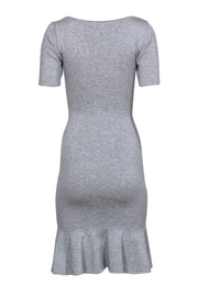 Current Boutique-Milly - Grey Short Sleeve Knit Dress W/ Flounce Hem Sz S