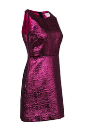 Current Boutique-Milly - Hot Pink Metallic Crinkled Cocktail Dress Sz 4