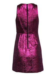 Current Boutique-Milly - Hot Pink Metallic Crinkled Cocktail Dress Sz 4