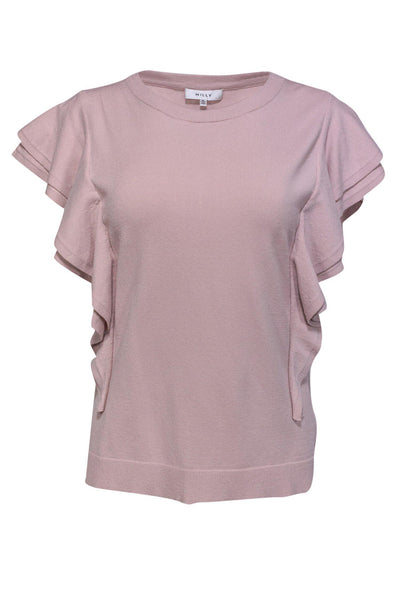 Current Boutique-Milly - Mauve Flounce Top Sz M