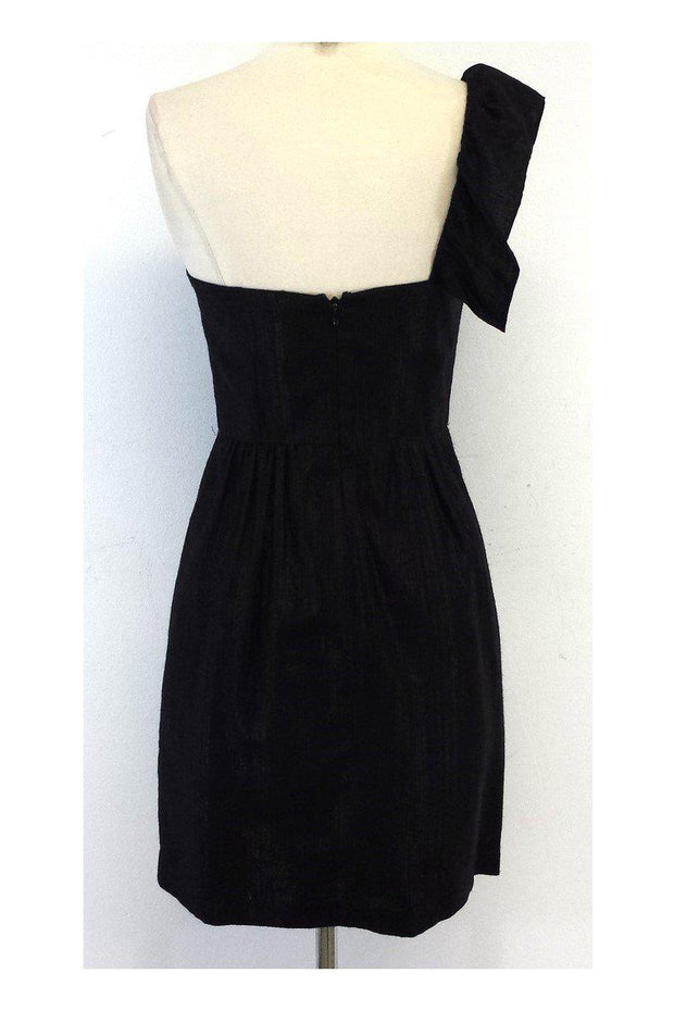 Current Boutique-Milly - Metallic Black One Shoulder Dress Sz 2