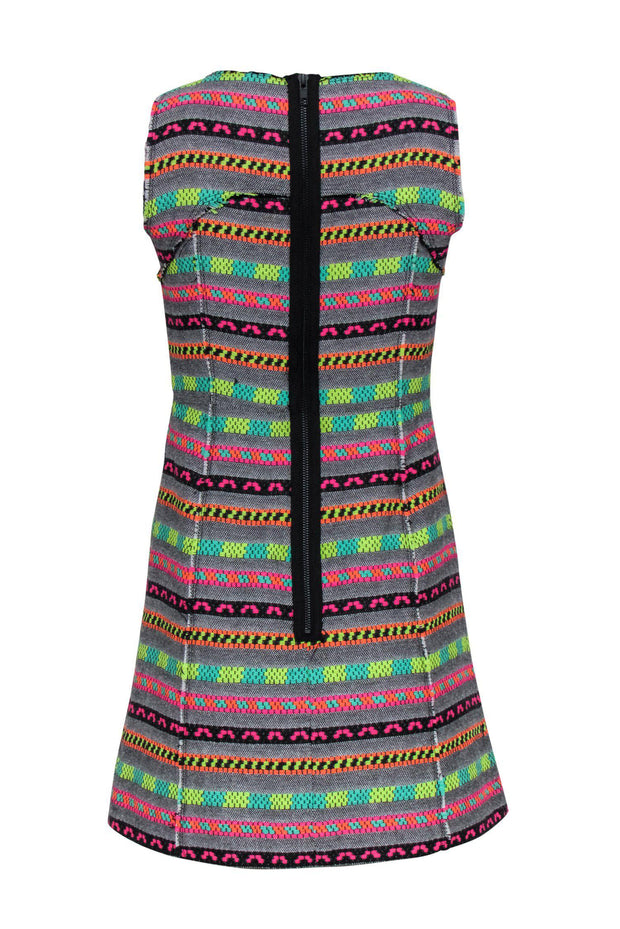 Current Boutique-Milly - Multicolor Aztec Print Striped Tweed Fit & Flare Dress Sz 0