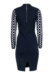 Current Boutique-Milly - Navy Knit Bodycon Dress w/ Cutout Sleeves Sz S