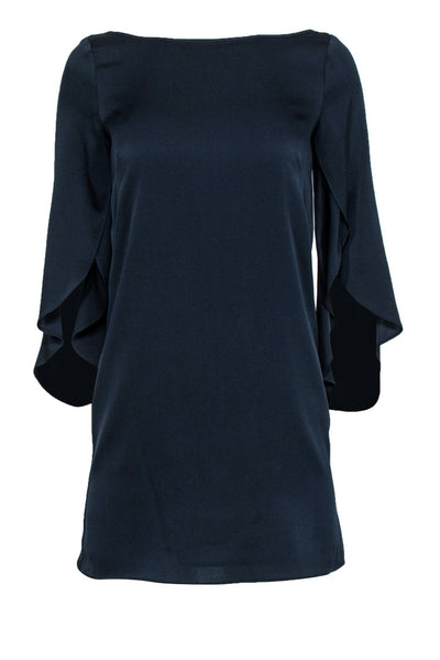 Current Boutique-Milly - Navy Shift Dress w/ Slit Sleeves Sz 0