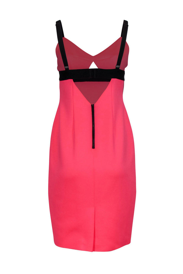 Current Boutique-Milly - Neon Pink Sleeveless Bodycon Dress w/ Cutout Sz 8