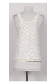 Current Boutique-Milly - Off-White Silk Lined Crochet Tank Top Sz 4