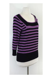 Current Boutique-Milly - Purple & Black Stripe Sweater Sz M