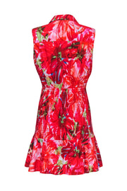 Current Boutique-Milly - Red & Multi Colored Tropical Print Sleeveless Mini Dress Sz 8