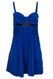 Current Boutique-Milly - Royal Blue Fit & Flare Dress w/ Bow Sz 2