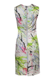 Current Boutique-Milly - White & Multi-Scribbled Print Sleeveless Shift Dress Sz 8