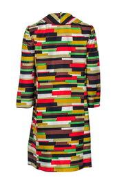 Current Boutique-Milly - Yellow, Green & Red Geo-Stripe Print Coat Sz 6