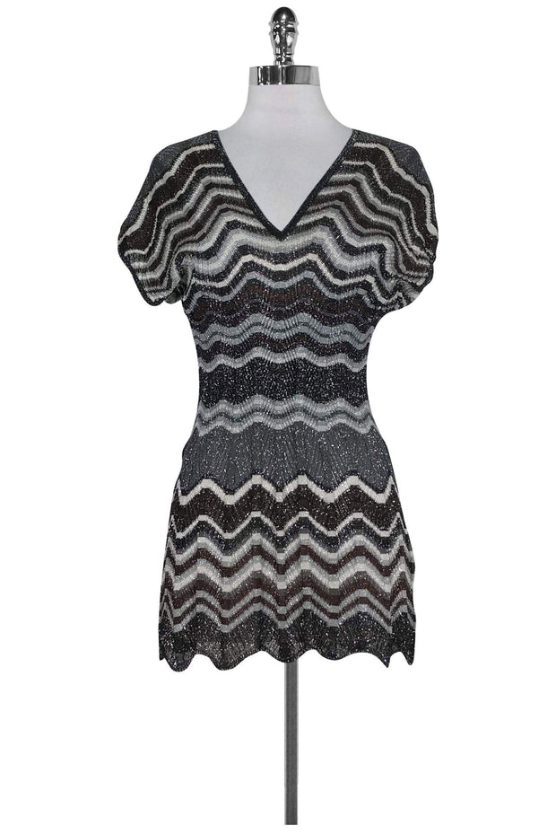 Current Boutique-Missoni - Black, Brown, Grey & Silver Top Sz 6