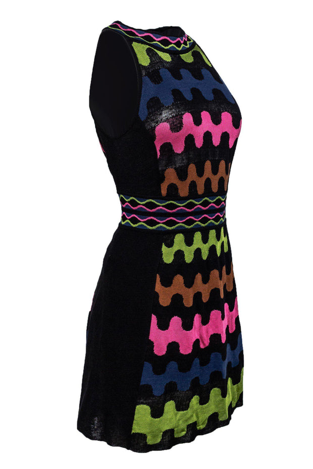 Current Boutique-Missoni - Black Colorblock High Neck Knit Dress Sz 4