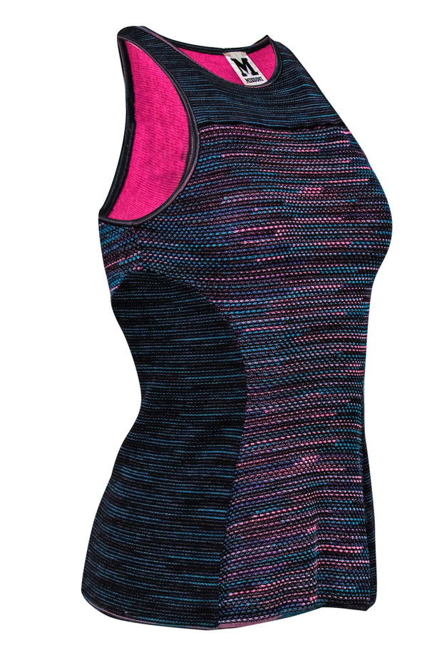 Current Boutique-Missoni - Black & Multicolor Fitted Racer Tank Sz S