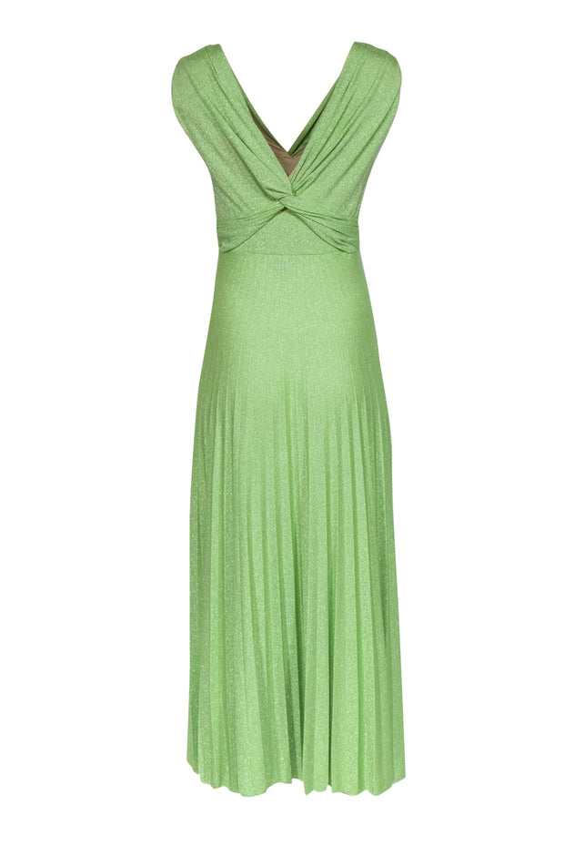 Current Boutique-Missoni Collection - Mint Sparkle Knit Gown w/ Knot Bodice & Knife Pleat Skirt Sz L