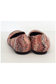 Current Boutique-Missoni - Coral & Black Chevron Print Flats Sz 7