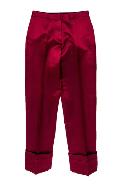 Current Boutique-Missoni - Maroon Shiny Pleated Slacks Sz 4