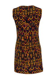 Current Boutique-Missoni - Mustard, Maroon & Navy Scalloped Print Shift Dress Sz 4