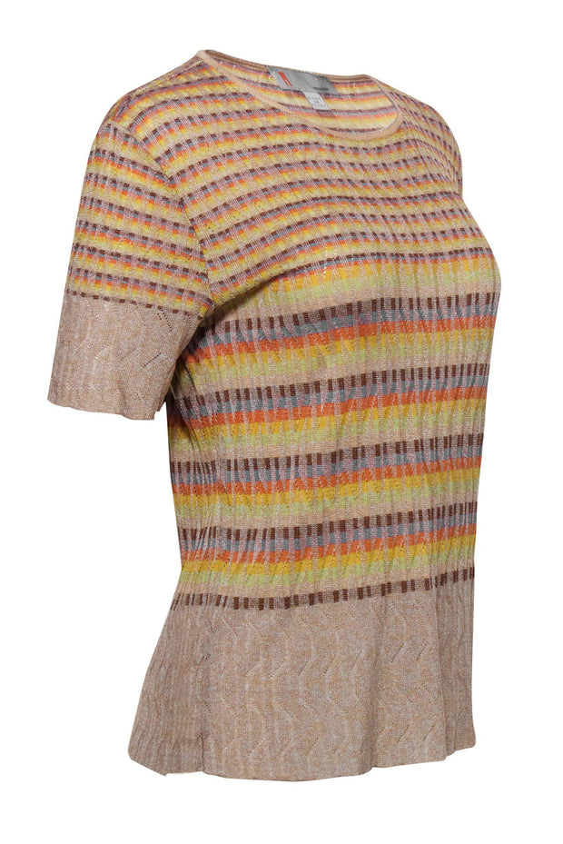 Current Boutique-Missoni - Rainbow Knit Short Sleeved Top Sz 10