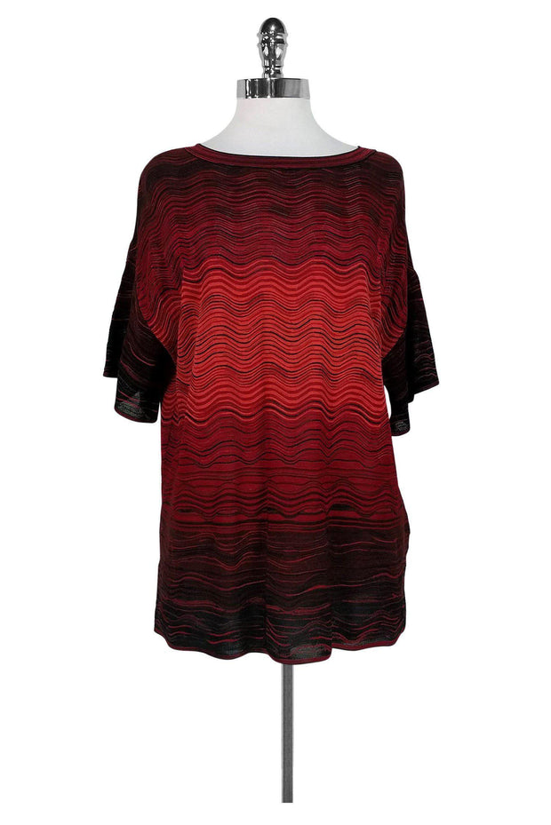 Current Boutique-Missoni - Red & Black Chevron Top Sz S