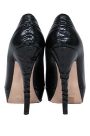 Current Boutique-Miu Miu - Black Leather Platform Pumps Sz 6.5