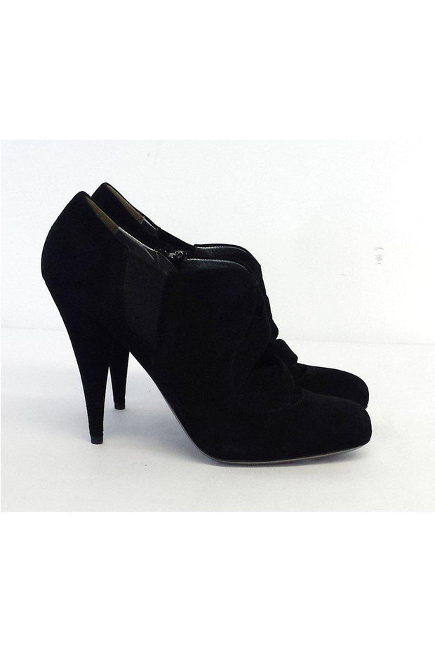 Current Boutique-Miu Miu - Black Suede Booties Sz 9.5