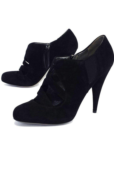 Current Boutique-Miu Miu - Black Suede Booties Sz 9.5