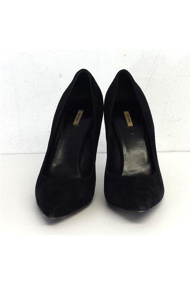 Current Boutique-Miu Miu - Black Suede Pointed Toe Pumps Sz 10