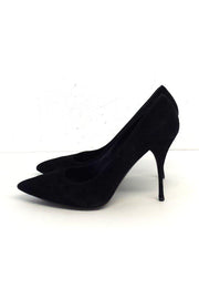 Current Boutique-Miu Miu - Black Suede Pointed Toe Pumps Sz 10