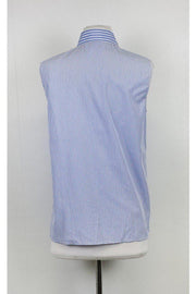 Current Boutique-Miu Miu - Blue & White Striped Ruffle Top Sz 10