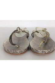 Current Boutique-Miu Miu - Cream Snakeskin Sandals Sz 7.5