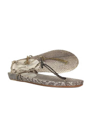 Current Boutique-Miu Miu - Cream Snakeskin Sandals Sz 7.5