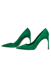 Current Boutique-Miu Miu - Green Suede Pointed Toe Pumps Sz 7