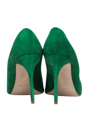 Current Boutique-Miu Miu - Green Suede Pointed Toe Pumps Sz 7