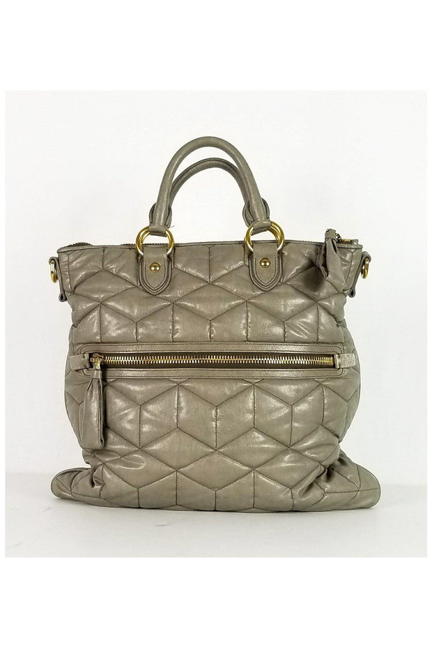 Current Boutique-Miu Miu - Grey Quilted Leather Tote Bag