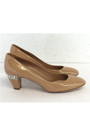 Current Boutique-Miu Miu - Nude Patent Leather Heels Sz 7