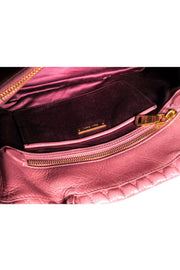 Current Boutique-Miu Miu - Pink Quilted “Vitello Shine Trapu” Convertible Satchel