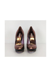 Current Boutique-Miu Miu - Rose Gold Leather Heels Sz 9