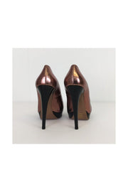 Current Boutique-Miu Miu - Rose Gold Leather Heels Sz 9