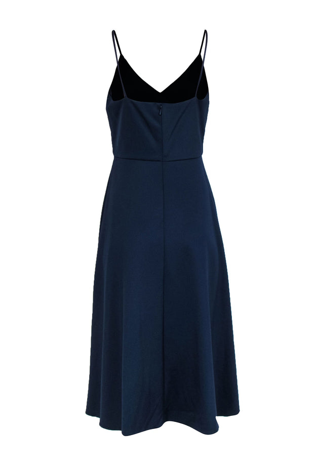 Current Boutique-Monique Lhuillier - Navy Jersey Knit Midi Dress Sz 8