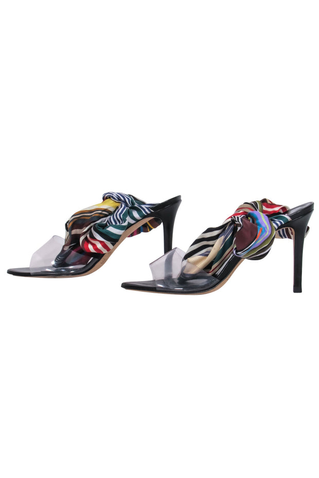 Current Boutique-Monse - Multi Colored Ribbon Strap Heels Sz 7