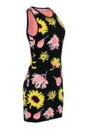 Current Boutique-Moschino - Black, Pink, & Yellow Floral Knit Bodycon Dress Sz 6