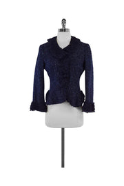 Current Boutique-Moschino - Blue Shimmer Tweed Blazer Sz 8