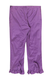 Current Boutique-Moschino Cheap & Chic - Purple Cotton Blend Capri Pants w/ Ruffles Sz 8