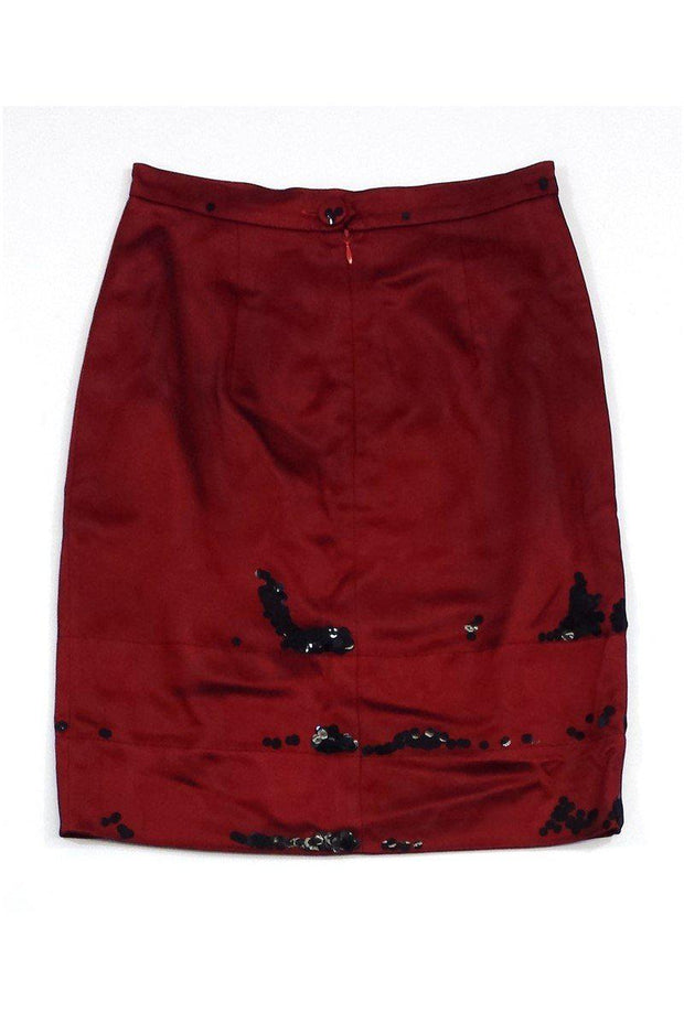 Current Boutique-Moschino Cheap & Chic - Red Mesh Overlay Skirt Sz 8