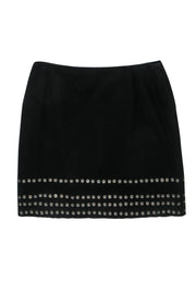 Current Boutique-Moschino Jeans - Black Miniskirt w/ Studded Hem Sz 14