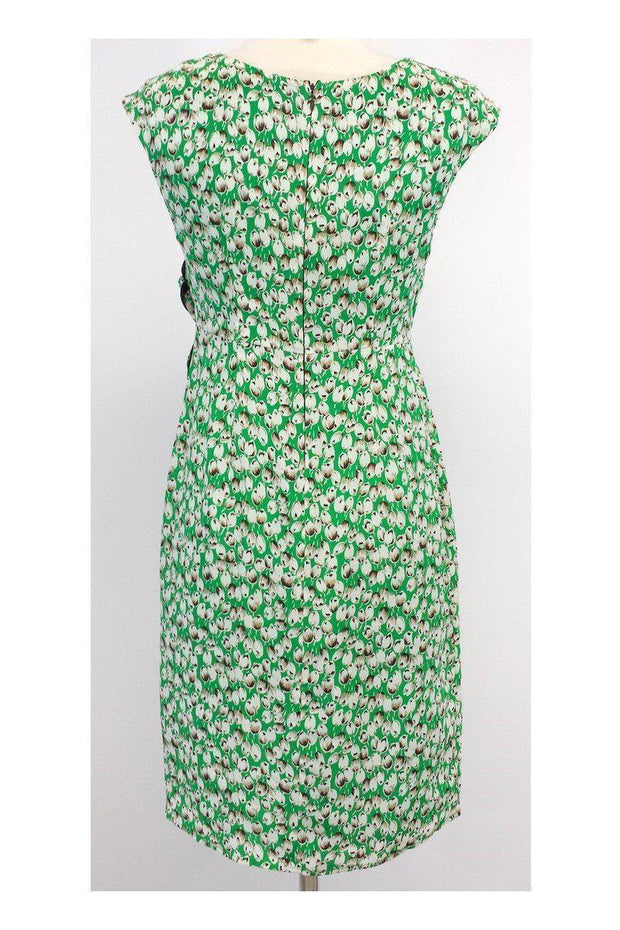 Current Boutique-Moulinette Soeurs - Green & Brown Tulip Print Silk Dress Sz 2